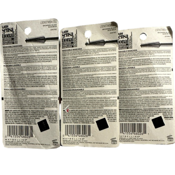 New‎ 3 Maybelline Lash Sensational Luscious Mascara 703 Brownish Black - Picture 2 of 2